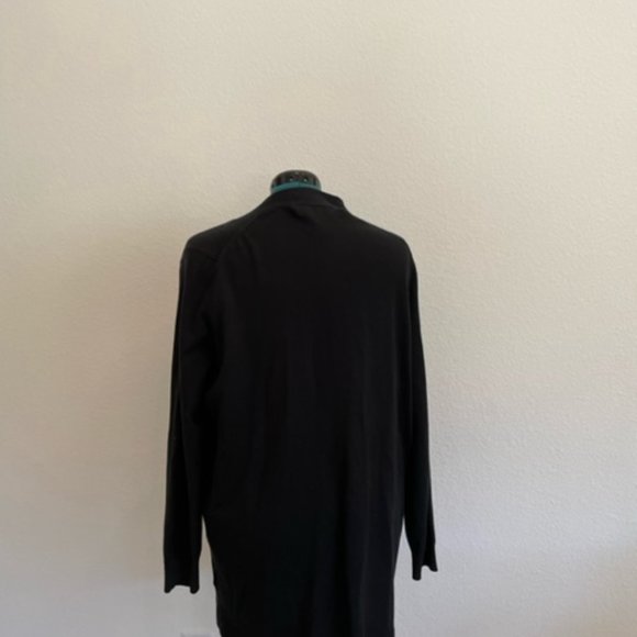 Lands End Outfitters Black Cotton Open Long Cardigan XL - Picture 3 of 5